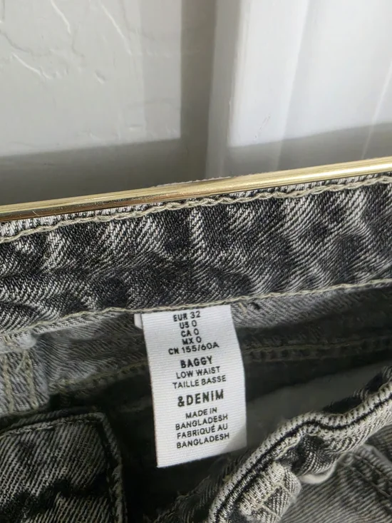 H&M Women's High-Rise Washed Grey Straight Jeans - Picture 4 of 7